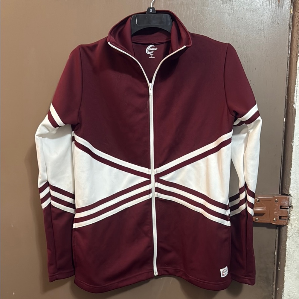 Chase Burgundy and White Athletic Jacket Size L